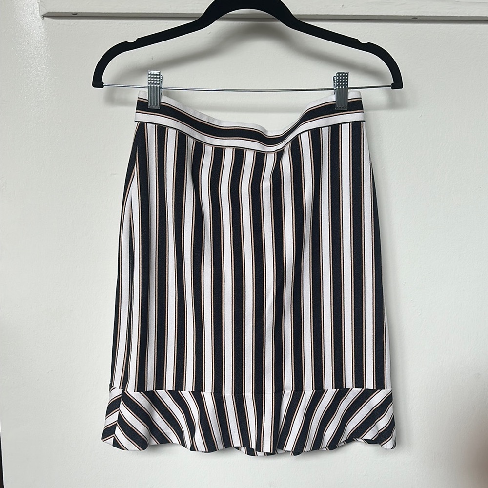 Ann Taylor Black and White Knee-Length Pencil Skirt